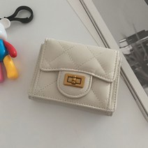 코코 누빔 플랩 이단 여성 양가죽 반지갑