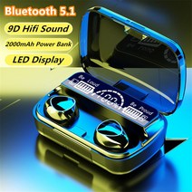 Farfi M10 TWS 블루투스 5.1 in-EAR 9D 미니 터치 스포츠 바 이노 럴 이어폰 전화, 블랙 표준 버전