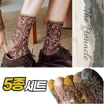 더피너클 레트로 꽃자수 양말 5켤레