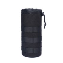 tactical molle water bottle bag pocket for military 야외 여행 캠핑 하이킹 낚시, 검은 색