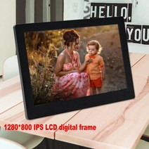 디지털액자 전자 프레임 액자 모니터10 인치 디지털 포토 프레임 HD 1280*800 IPS LED 백라이트 전체 기능, 02 IPS black color_01 EU 플러그