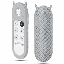 구글 TV 2020 음성 리모컨 크롬캐스트용 원격 보호 케이스 충격 방지 미끄럼 방지 커버 구글 음성 리모컨 실리콘 케이스 홀더 스킨 (블랙), Grey