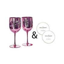 Moet Chandon 모엣샹동 샴페인 잔 x 2개 로즈핑크 컵받침 포함