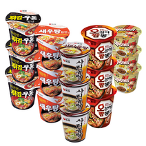 [안녕골목마켓] 컵라면5종세트_짜파범벅3개+튀김우동3개+새우탕3개+사리곰탕3개+오징어짬뽕3개, 안녕골목마켓 컵라면5종세트