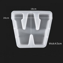 18CM 글자 실리콘 몰드 웨딩 장식 생일 파티 DIY 럭셔리 대문자 26 에폭시 수지 캔들, W mold