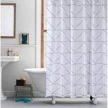 욕조 욕실 샤워 실 파티션 다이소 화장실 커튼 가림막, 03_체크그레이M120x180/YS-09