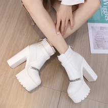 화이트앵클부츠 가보시 1516CM 하늘을 미워함 극 하이힐 샌들슬리퍼 안정되다 청키 웨딩드레스 야간공연 2603902667