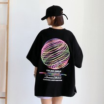 애플망고샵 플래닛 롱박스티셔츠 간절기 빅사이즈 반팔 라운드 루즈핏 캐주얼