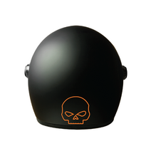 할리 Skull Outline 바이닐(LP) 데칼 - 모터사이클 헬멧 할리데이비슨, 9 inches wide_Matte White