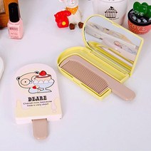 휴대용 곰돌이 거울빗세트 캐릭터손거울세트, 1개