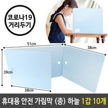 HAPST_ 휴대용칸막이 가림막 공공기관 간이파티션 책상가림막 비말칸막이, 선택_ 미소 휴대용안전가림막 중 510x390mm 하늘, 상품선택함