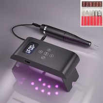 밀링 커터 3 in 1 네일 드릴 머신 35000 RPM 무선 충전식 매니큐어 기계 폴리 셔 페디큐어 전기 드라이어와 함께, Black