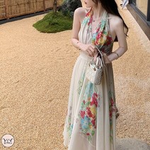 비비에모 홀터넥 허니문 비치 쉬폰 원피스 02777