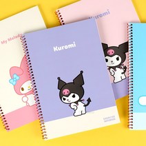 산리오 시나모롤 쿠로미 마이멜로디 스프링 무지 연습장 초등 노트 공책, 4권