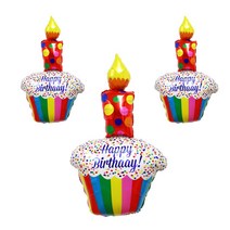 어른이랜드 생일 컵케이크 파티 풍선, 3p