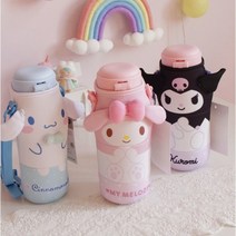 산리오 캐릭터 물병 파우치 시나모롤 쿠로미 폼폼푸린 헬로키티 텀블러 커버 가방 물맺힘 방지 파우치, 헬로키티 컵 홀더