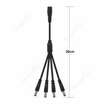 전원분배기 호환 5.5mm 2.1mm DC 전원 분배기 케이블 1 ~ 2/3/4/5/6/8 웨이 5V 12V 24V 어댑터 LED 스트립, 05 1 to 4 way black_02 3pcs