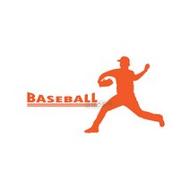 오피스왕국 야구 baseball2 그래픽 스티커, 오렌지