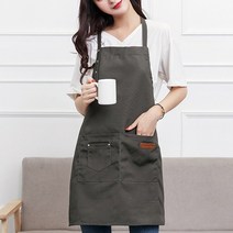 언니 카페 공예 목공 도예 앞치마, 카키, 1개