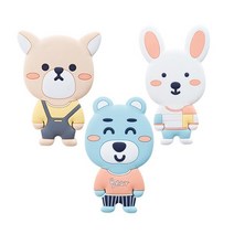 캐릭터 예쁜손거울 휴대용 미니 원형 화장거울 파우치, 토끼