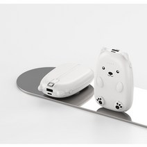 PYHO 10000mAh 자체선 미니 보조배터리, 자체 lighting, 흰색
