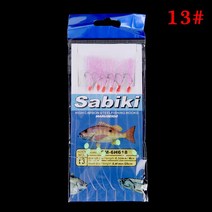 칸지 가프 문어 헤루질 갈고리 어포기6개/대 Simulated Fish Skin String Hooks Sabiki Rig for Sea 빛나는, 07 13