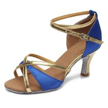 라틴댄스화 구두새로운 라틴 댄스 신발 여성/여성/여아/5 색/탱고 폴 볼룸 7CM 및 5CM 굽, 01 3.5, 12 7CM Blue