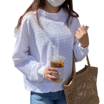 데이홀릭 자가드 스트라이프 봄 맨투맨