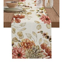 크리스마스 겨울 유칼립투스 리넨 테이블 주자 커피 홈 파티 장식 웨딩 센터, 09 09_03 150x33cm 59x13inch