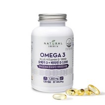 내추럴이믹스 오메가3 1100mg 비타민D 1000IU 혈행 뼈 건강 도움 120캡슐, 2개, 120정