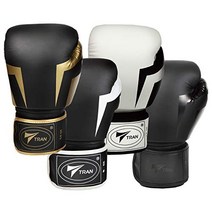 권투 장갑 TRAN 킥 복싱 가라테 피트니스 복서 사이즈 격투기 샌드백 트레이닝 글러브 펀칭 장갑 스트레스 발산 운동 부족 남녀 겸용 (TRAN-A[검정×검정] 10oz)