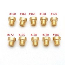 Delorto bwm Motoforce 기화기 인젝터 노즐 크기 50200 용 6mm 5mm 스레드 오토바이 메인 제트 M6 M5 키트 10 개 팩, 160-182 (M6), 160-182 (M6)