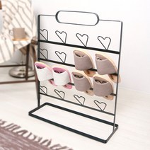 디몬 철제 하트 실내화걸이 8P, 그레이, 1개