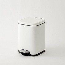 한샘 심플사각 페달 휴지통 6L 화이트, 단일/상품