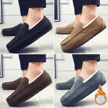 JUSTFEELING 남성 겨울 기모 털로퍼 컴포트화 데일리 패션 슬리온신발