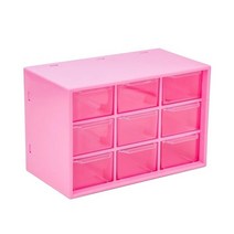 9 서랍 스토리지 캐비닛 정리함 9 등급 미니 투명 서랍이 있는 데스크탑 정리함 플라스틱, 1 pieces, Red-9