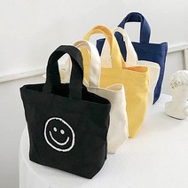 스마일 미니 캔버스 에코백 토트백 가방 DD-11888