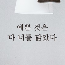 모노먼트 한글 감성 레터링 스티커 - 예쁜 것은 다 너를 닮았다, L-061, 흰색