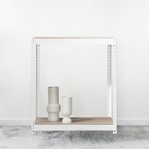 조립식선반 수납 앵글선반 2단 1100 x 600 x 1350, 블랙, 12mm 강화 MDF 보드