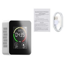 실내온습도계 디지털 스마트 센서 온도계O2 Meter Port Indoor Detetor Multifuntionl Thermo-Hygrometer i, 02 WHITE
