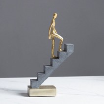계단 사상가 조각 현대 생각 사람들 책장 선반 책상 장식을위한 입상 소장품 동상, 02 S