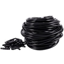 점적호수 관수자재 농업용 호수 20M 4/7Mm 호스 정원 물 마이크로 관개 파이프 20 Pcs 티 커넥터 원예 잔디 농업 뿌리는 물방울 튜브, 검은색