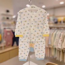 아가방 *귀여운 마카롱 디자인 시원한 매쉬원단 긴팔내의 카롱내의 * 봄 여름 가을 긴팔 내복 유아 아기 여아 남아 돌아기 신생아 면 실내복 내의 선물 아가방내의_NC대전유성점