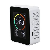 공기 측정기 공기질 알리미 CO2 미터 검출기 다기능 온 습도계 홈 지능형 가스 분석기 가정용 디지털 대기 오염 모니터 397583, WHITE