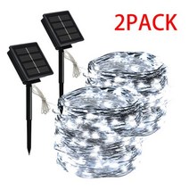 Haoze-LED 태양광 조명 8 모드 10-50M 야외 방수 패어리 화환 스트링 라이트, 05 41M 400leds, 10 2PCS White
