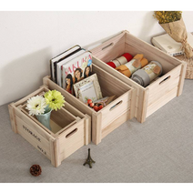 원목칼라박스 컬러 밀크박스 수납함 정리함 폴딩박스, 블루 덮개_소형