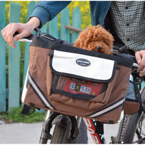 강아지자전거캐리어 반려견자전거 켄넬 바구니 수납공간, 다크브라운, 1개