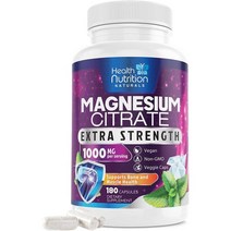 Health Nutrition Naturals Magnesium Citrate 1000mg 헬스 뉴트리션 구연산 마그네슘 1000mg 180캡슐