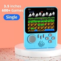가정용게임기 레트로 고전 옛날 오락기 DATA FROG2.4 인치 휴대용 핸드 게임 콘솔 플레이어용 500 개의 클래식 게임이 있는 초박형 미니 플레이어, China_Blue 600 Games