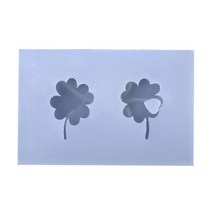 미니 럭키 4 리프 클로버 모양 실리콘 에폭시 수지 UV 접착제 공예품 곰팡이 창조적 인 DIY 아트 펜던트 브로치 보석 도구 액세서리, 하얀색